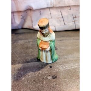 Roc Nativity wisemen green xmas Jesus decor figure